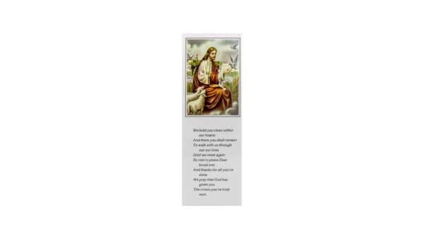 Allen Press-Memorial Bookmarkers-507-Our Lord with Lambs and Doves-Outside Memorial Bookmarkers - 507 - Our Lord with Lambs and Doves