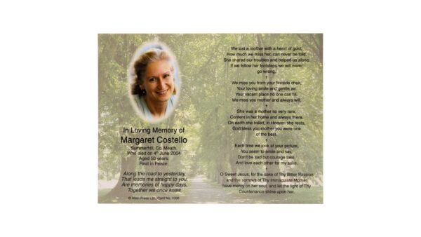 Memorial Cards - 1000 - Rose