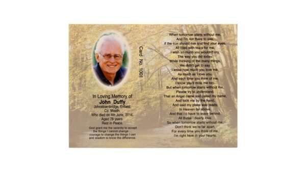 Memorial Cards - 1001 - Boat In Lake