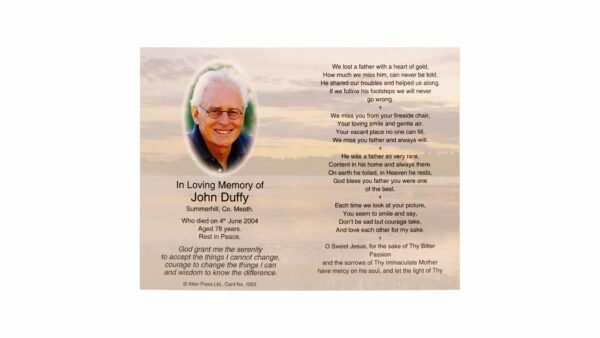 Memorial Cards - 1003 - Setting Sun