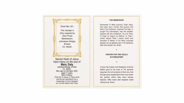 Memorial Cards - 101 - Mary