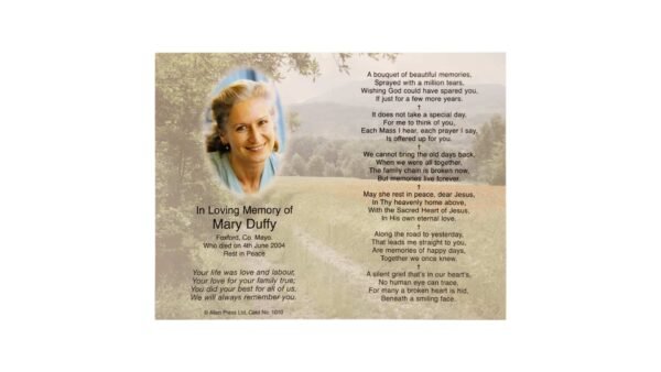 Allen Press-Memorial Cards-1010-Lady of Lourdes-Inside Memorial Cards - 1010 - Lady of Lourdes