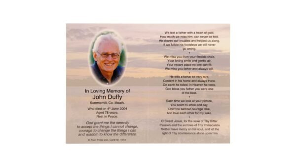 Memorial Cards - 1013 - Sunset with Tree