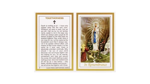 Memorial Cards - 108 - Lady of Lourdes