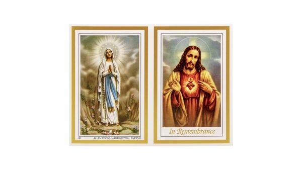 Allen Press-Memorial Cards-111-Sacred Heart and Our Lady-Outside Memorial Cards - 111 - Sacred Heart and Our Lady