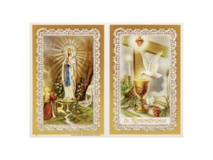 Memorial Cards - 127 - Dove and Chalice with Our Lady of Lourdes