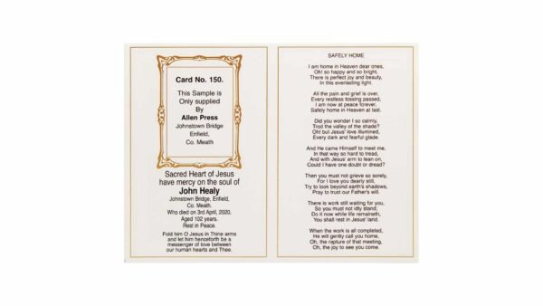 Memorial Cards - 150 - Last Supper