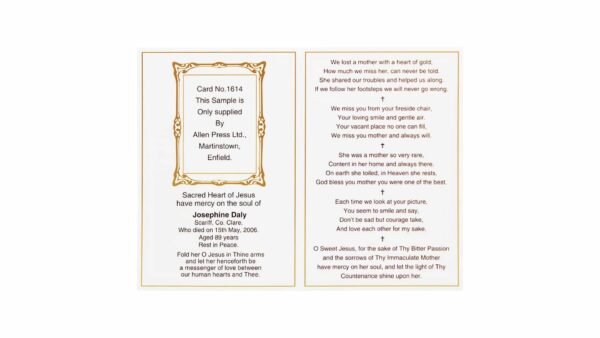Memorial Cards - 1614 - Country Lane