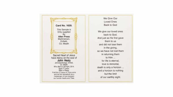 Memorial Cards - 1620 - Sailing Boat