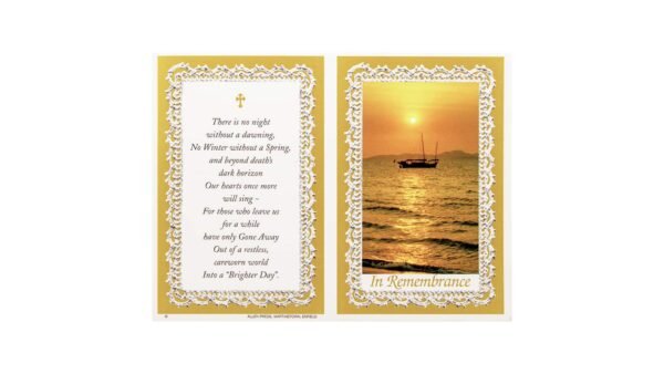 Memorial Cards - 1620 - Sailing Boat
