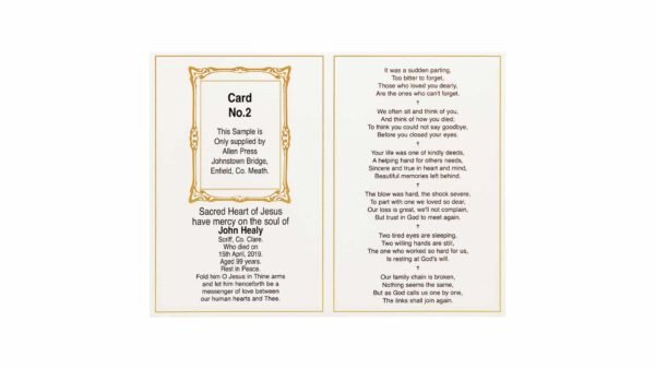 Memorial Cards - 2 - Our Lady with Stations of Cross