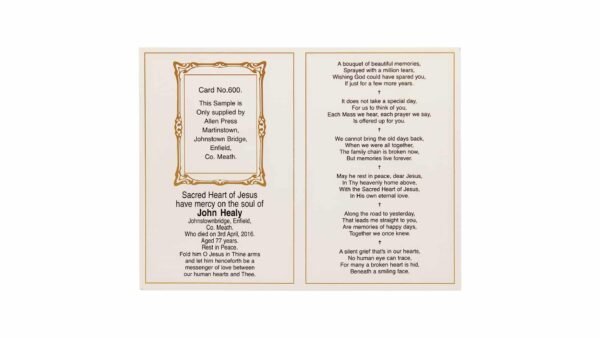 Memorial Cards - 600 - Host and Lamb