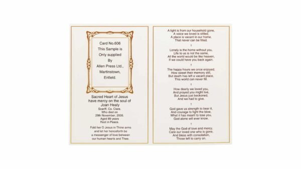 Memorial Cards - 606 - Dove and Chalice