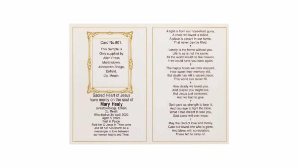 Memorial Cards - 801 - Holy Spirit Dove