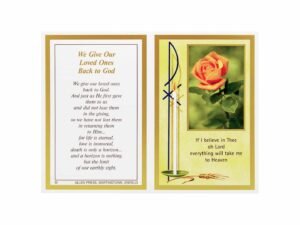 Memorial Cards - 802 - Candle and Rose