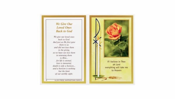 Memorial Cards - 802 - Candle and Rose