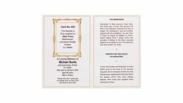 Memorial Cards - 804 - Chalice