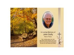 Memorial Cards - 902 - Woodland and Bench