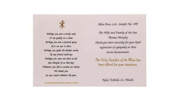 Memorial Thank You Cards - 10P - Country Lane