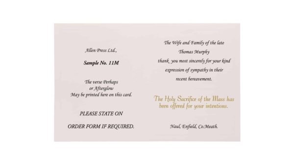 Allen Press-Memorial Thank You Cards-11M-Our Lady-Inside Memorial Thank You Cards - 11M - Our Lady