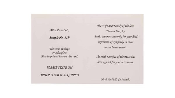 Memorial Thank You Cards - 11P - Tree Sunsetting Lake