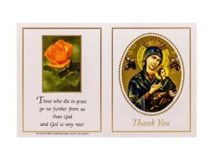 Allen Press-Memorial Thank You Cards-16A-Mary With Baby Jesus-Outside Memorial Thank You Cards - 16A - Mary With Baby Jesus