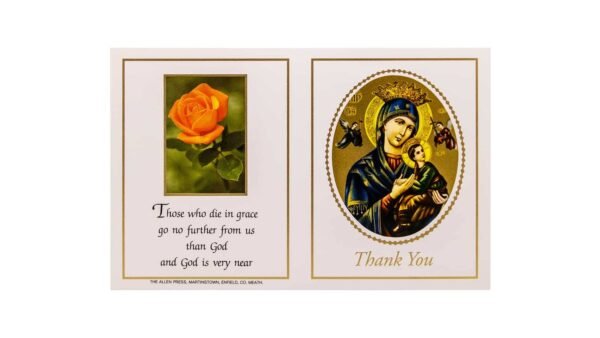 Memorial Thank You Cards - 16A - Mary With Baby Jesus