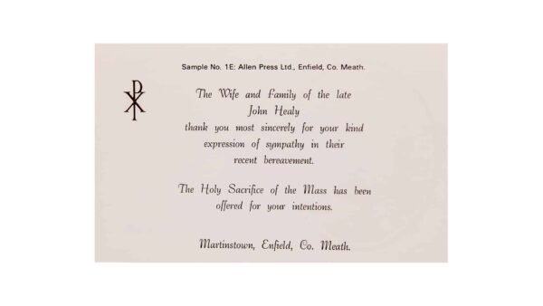 Memorial Thank You Cards - 1E - Our Lord