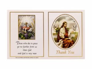 Allen Press-Memorial Thank You Cards-4E-Our Lord with Doves and Lambs-Outside Memorial Thank You Cards - 4E - Our Lord with Doves and Lambs