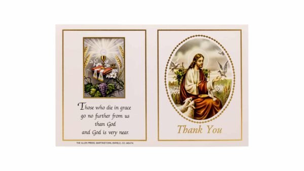 Allen Press-Memorial Thank You Cards-4E-Our Lord with Doves and Lambs-Outside Memorial Thank You Cards - 4E - Our Lord with Doves and Lambs