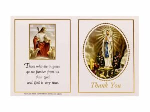 Allen Press-Memorial Thank You Cards-4G-Our Lady of Lourdes-Outside Memorial Thank You Cards - 4G - Our Lady of Lourdes