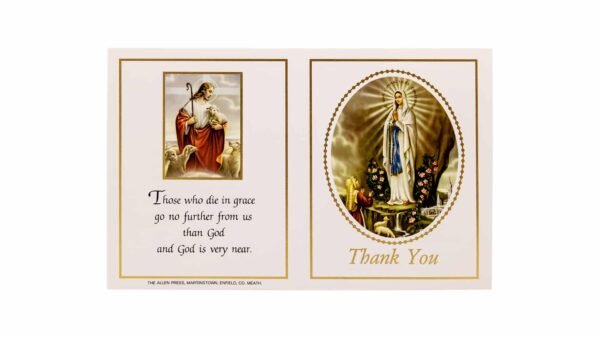 Allen Press-Memorial Thank You Cards-4G-Our Lady of Lourdes-Outside Memorial Thank You Cards - 4G - Our Lady of Lourdes