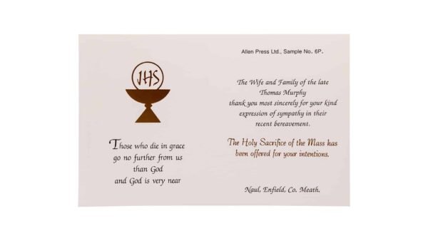 Allen Press-Memorial Thank You Cards-6P-Setting Sun-Inside Memorial Thank You Cards - 6P - Setting Sun