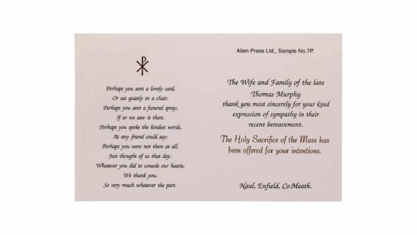 Allen Press-Memorial Thank You Cards-7P-Divine Mercy-Inside Memorial Thank You Cards - 7P - Divine Mercy